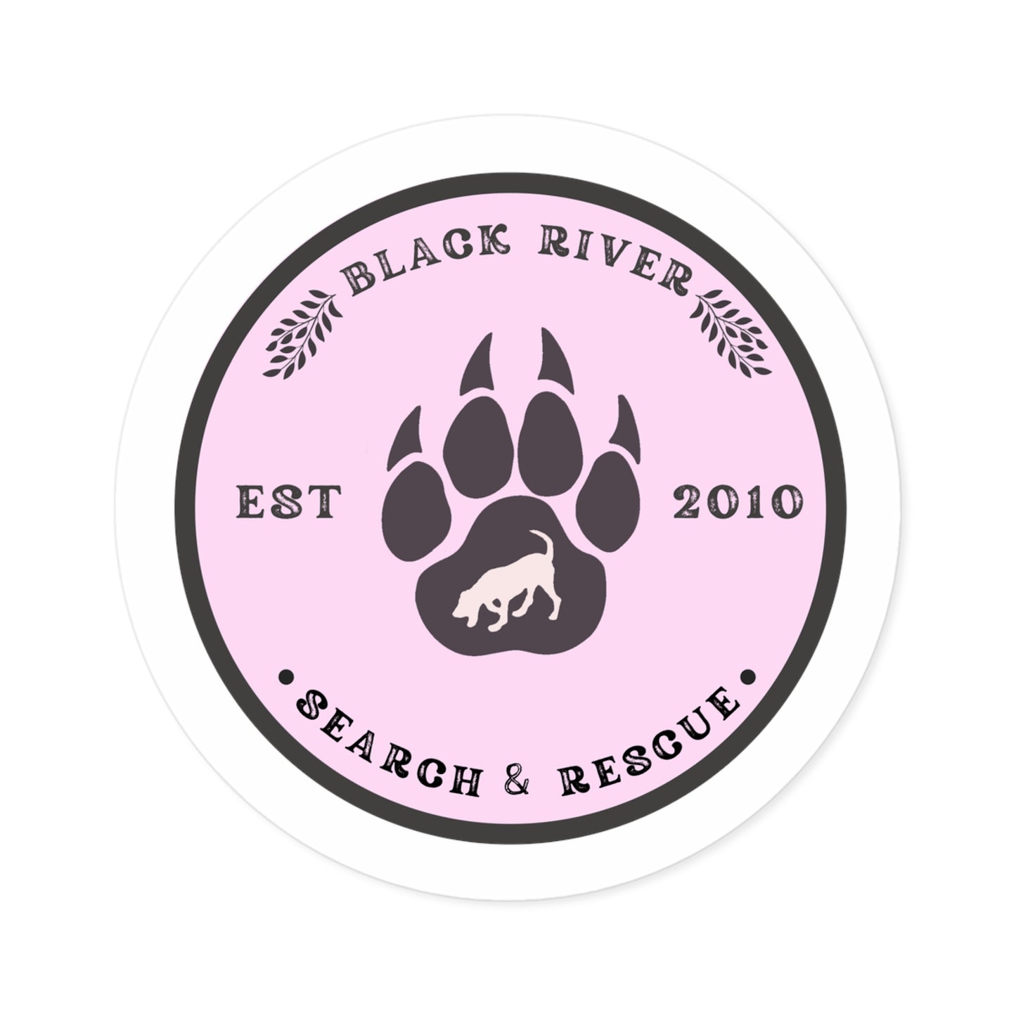 BRSAR Logo Round Stickers, Indoor\Outdoor, Multiple sizes, Light Pink