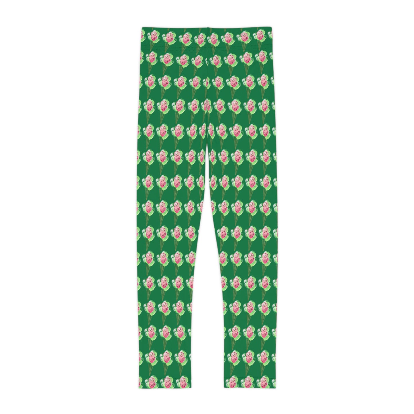 Girl's colorful watermelon balloon leggings.