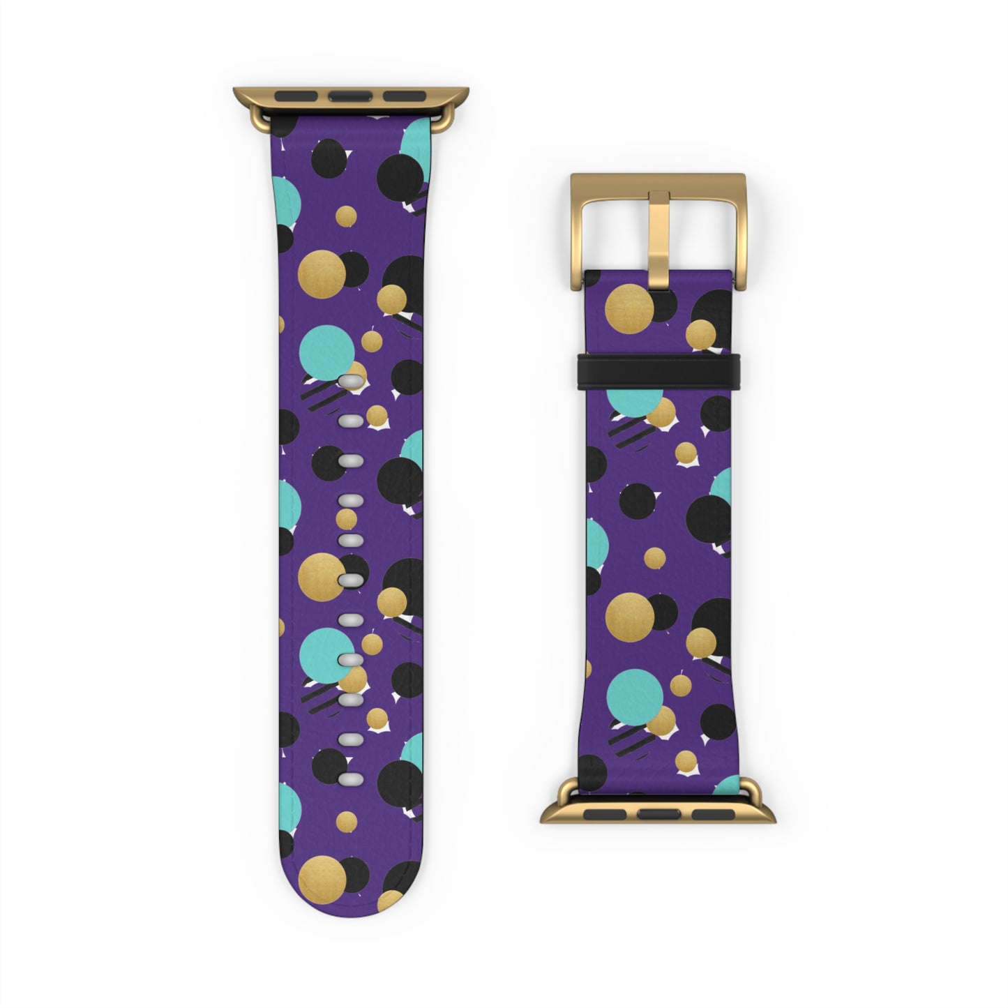 Turquoise Black Gold Polka Dot Purple Apple Watch Band