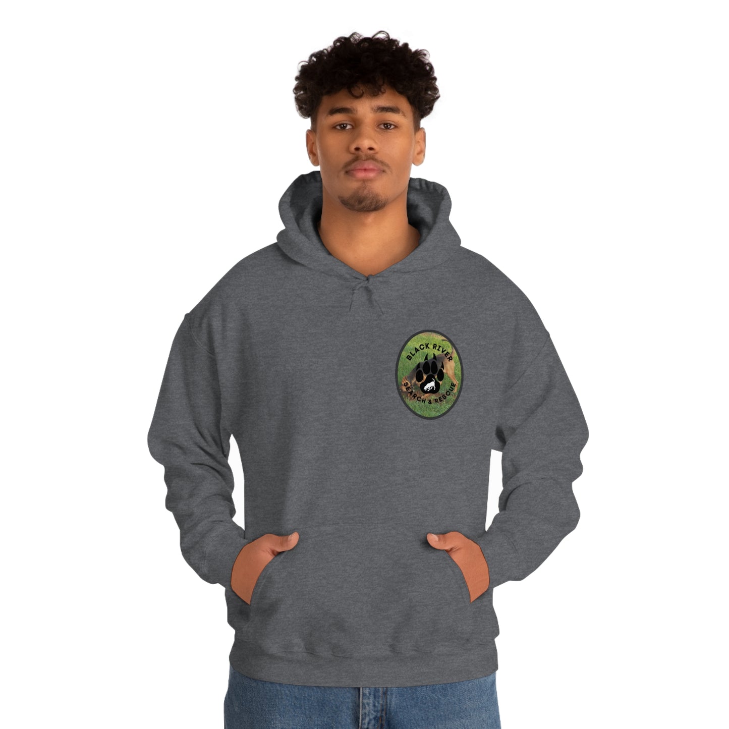 Black River Search & Rescue Logo with Lucy Unisex Heavy Blend™ Hooded Sweatshirt