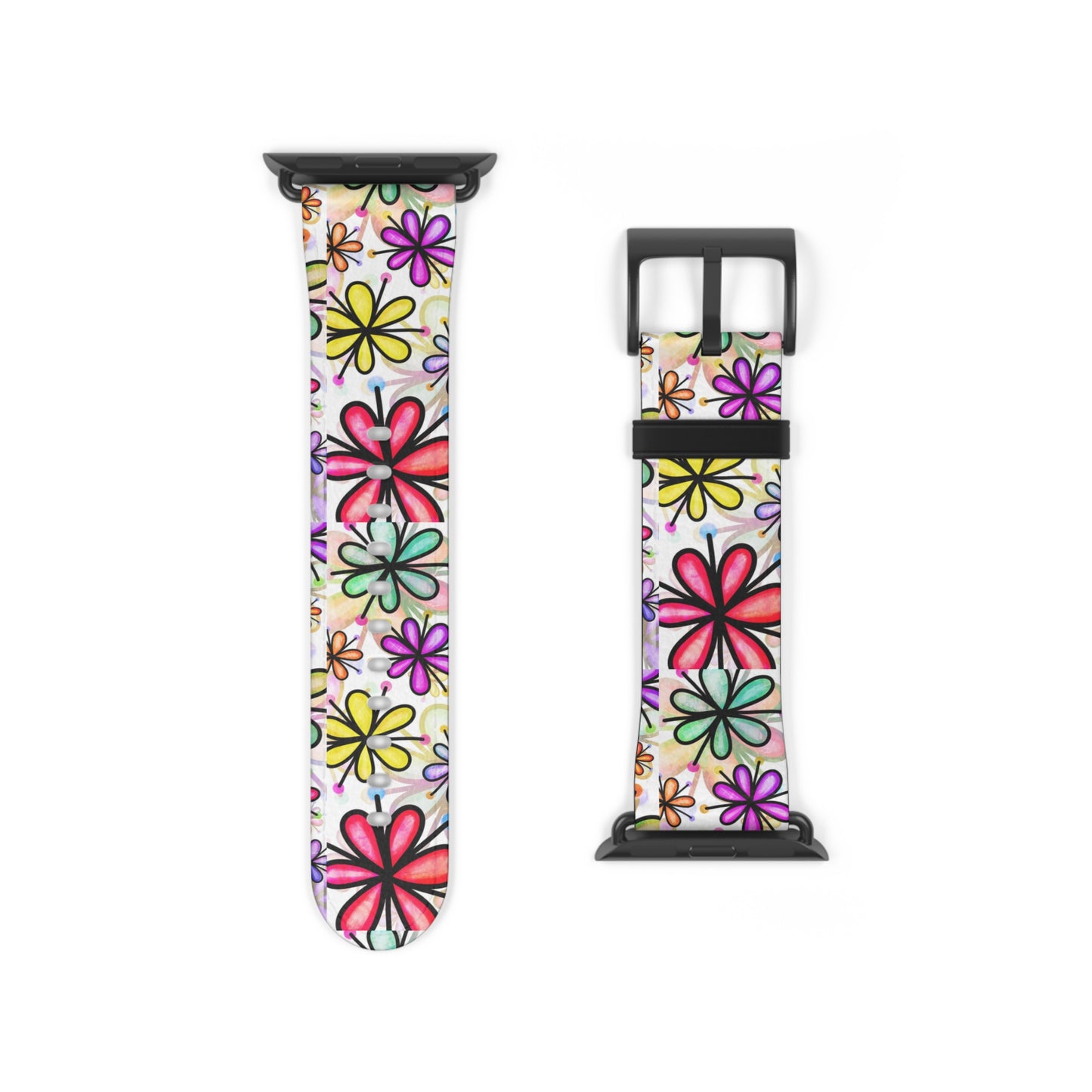 Retro flower multicolor Apple Watch Band floral