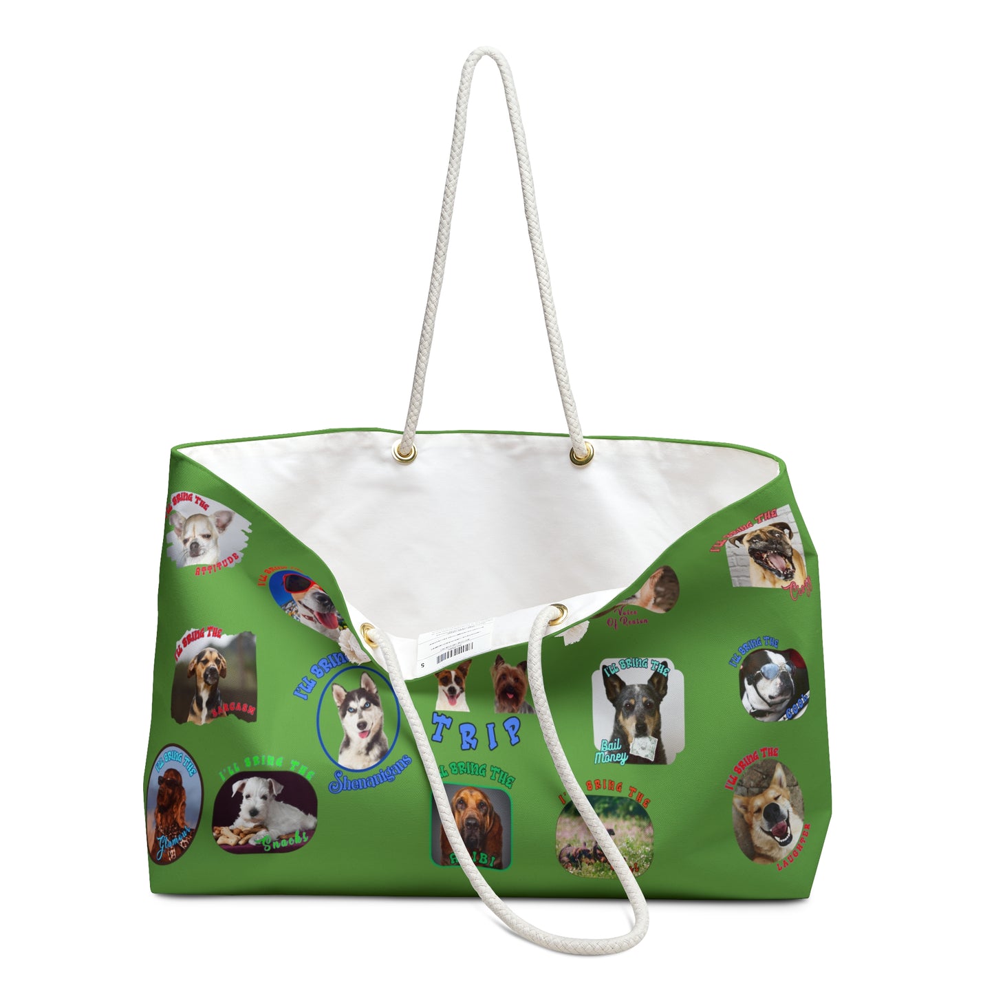 Dog Tote Bag, Tote Bag, Funny Dog Tote, Dogs, Shoulder bag, Shopper, Dog lover gift, Weekender bag, Tote bag for Women, Lime Green