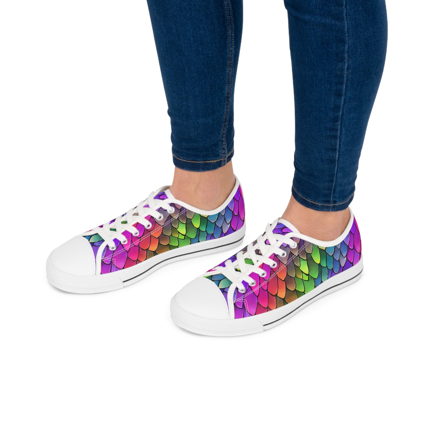 Multicolor Dragon Scales Women's Low Top Sneakers