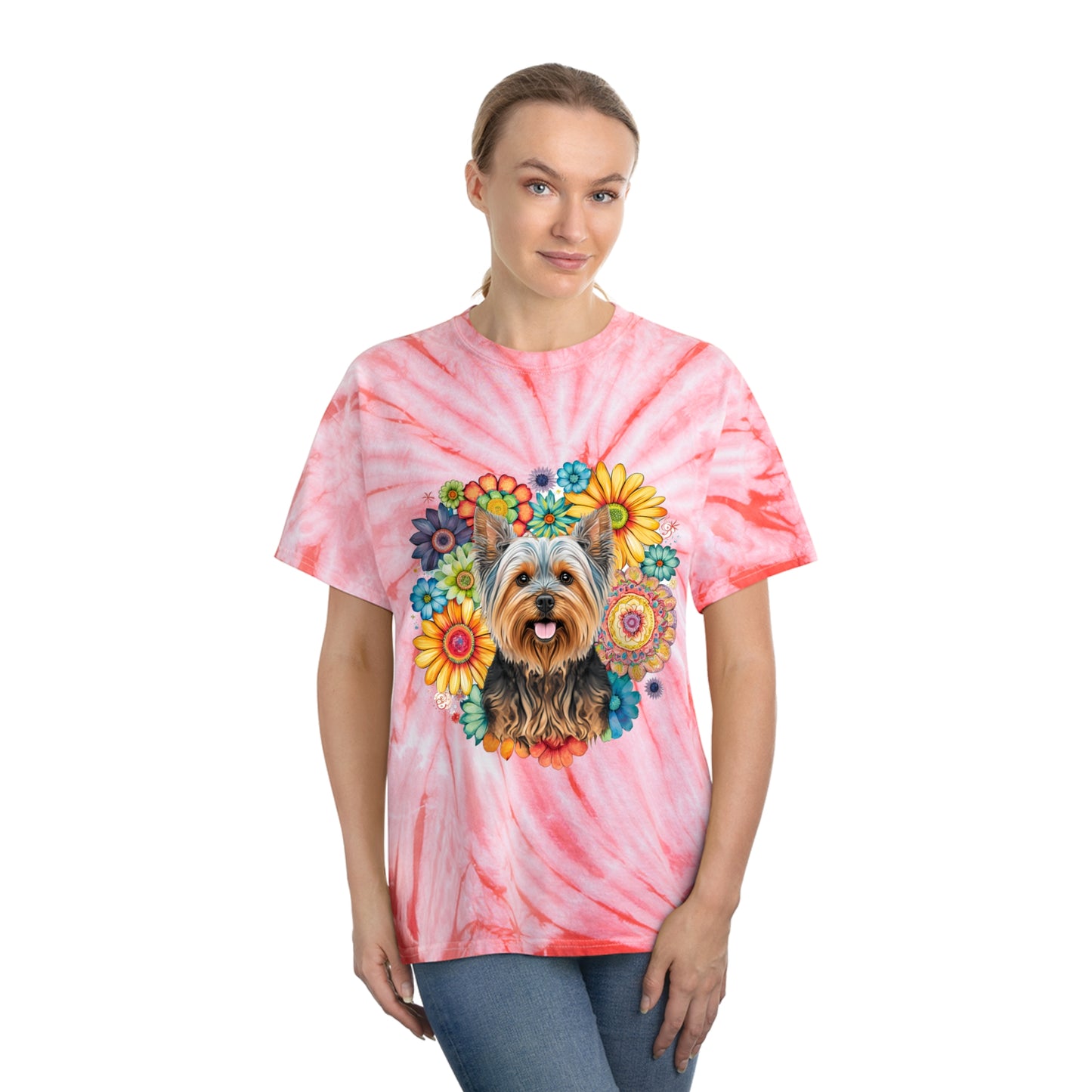 Yorkie pawprint Love Tie-Dye Tee, Cyclone