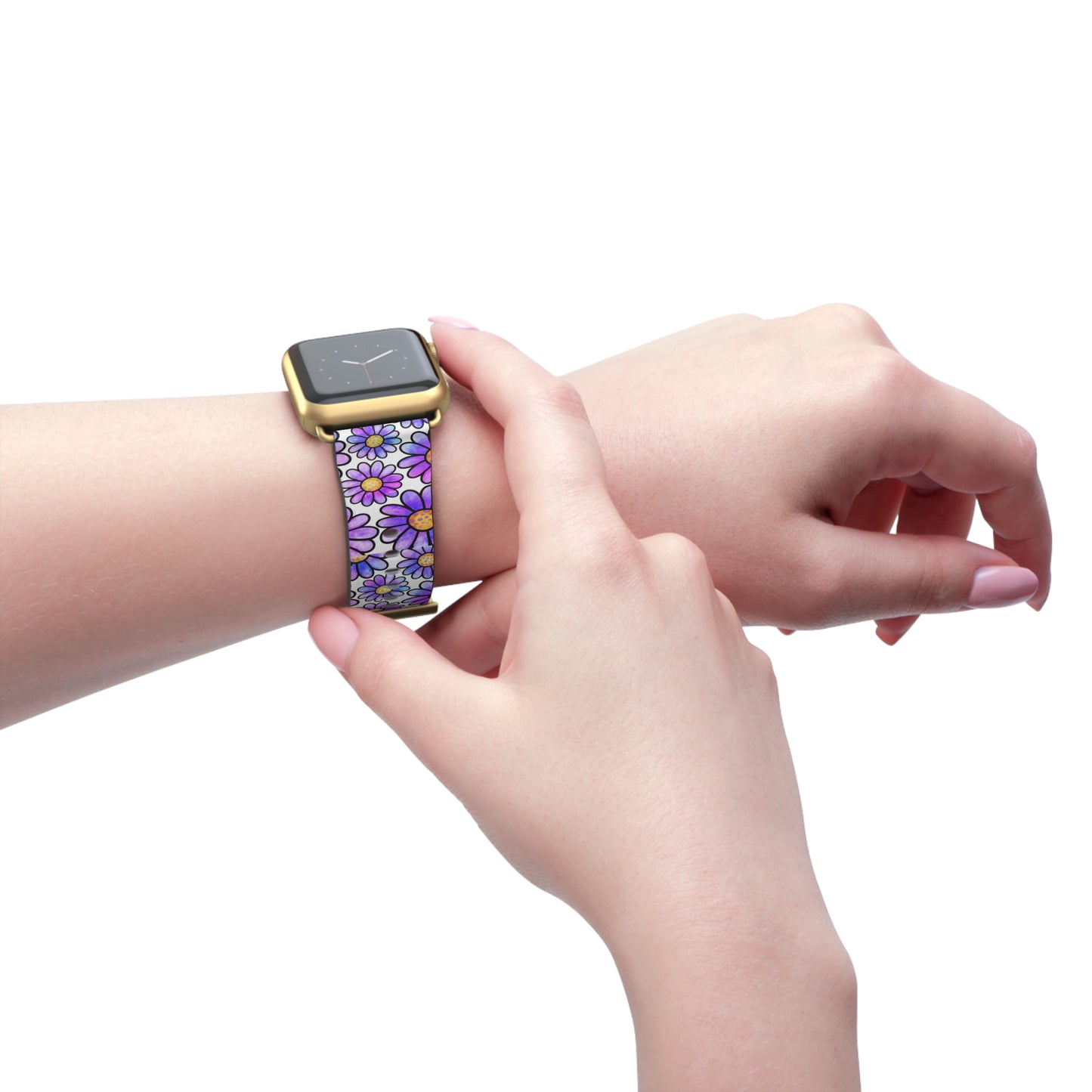 Retro Purple Flower Apple Watch Band
