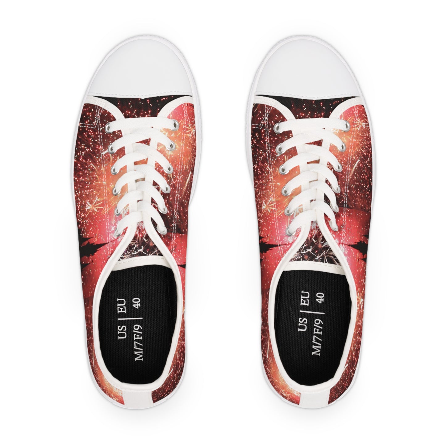 Women's Low Top Sneakers, castle, fireworks