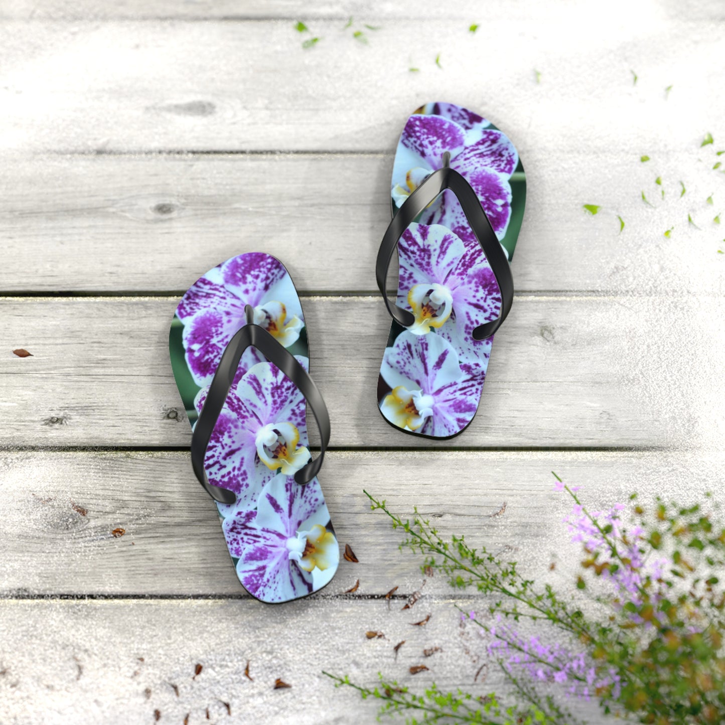 Flip Flops, Orchids, Purple, Flowers