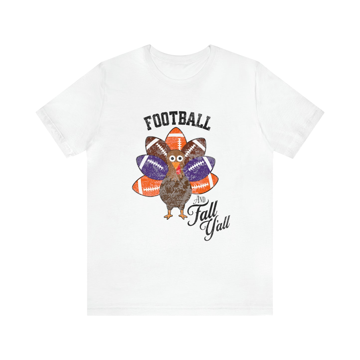 Vintage Purple and Orange Football Short Sleeve Tee, Football and turkey shirt, Clemson