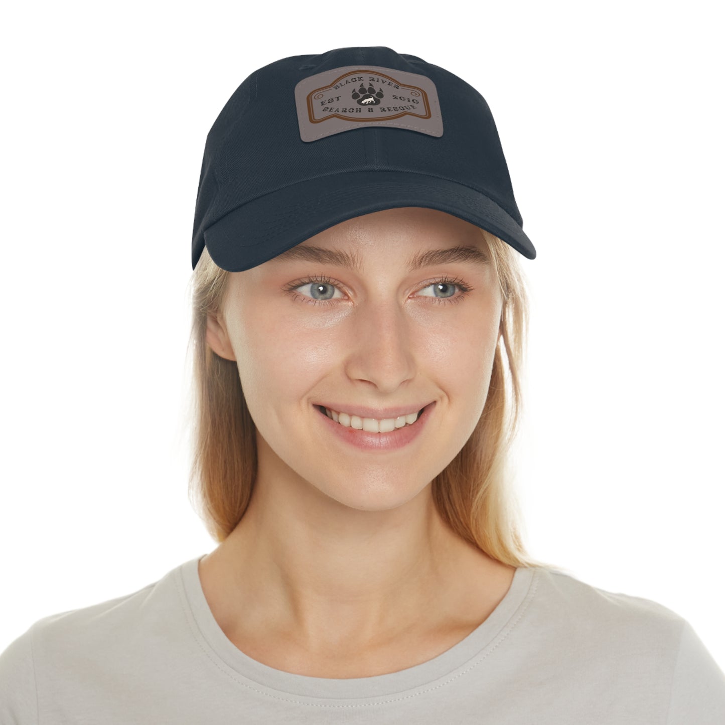 Black River Search & Rescue Logo Unisex Hat with Leather Patch (Rectangle), Multiple colors