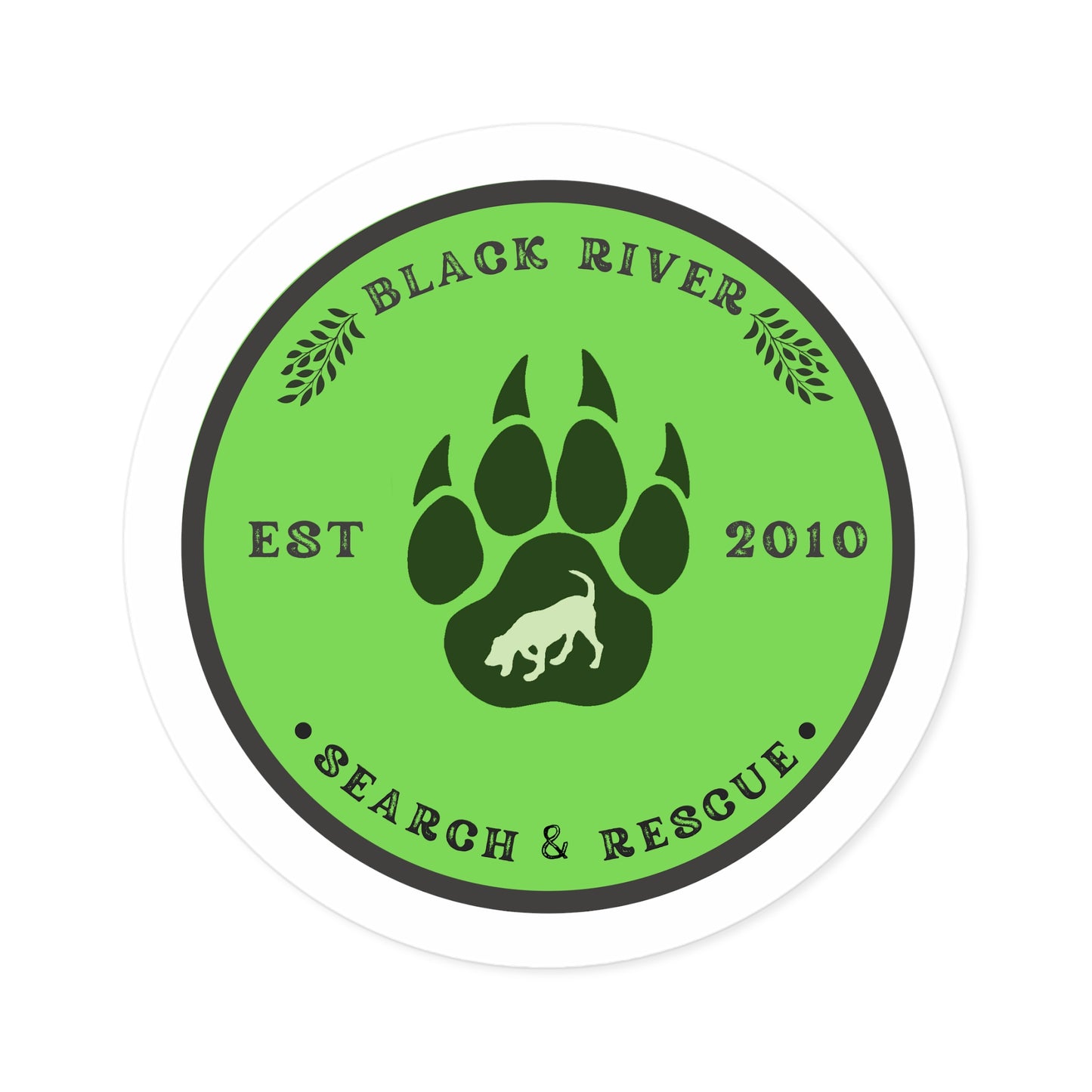 BRSAR Logo Round Stickers, Indoor\Outdoor, Multiple sizes, Green