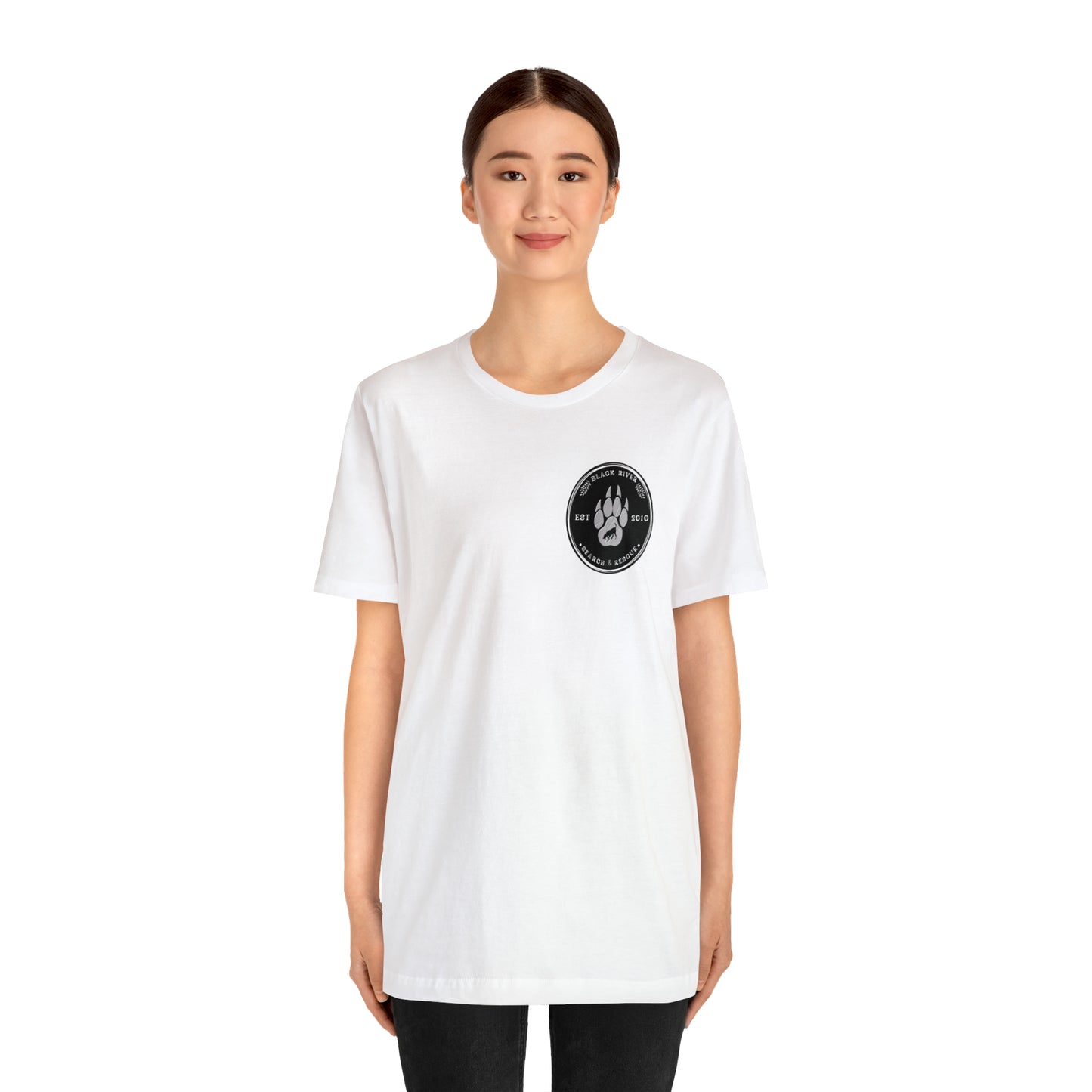 Black River Search & Rescue Logo Black Unisex Jersey Short Sleeve Tee