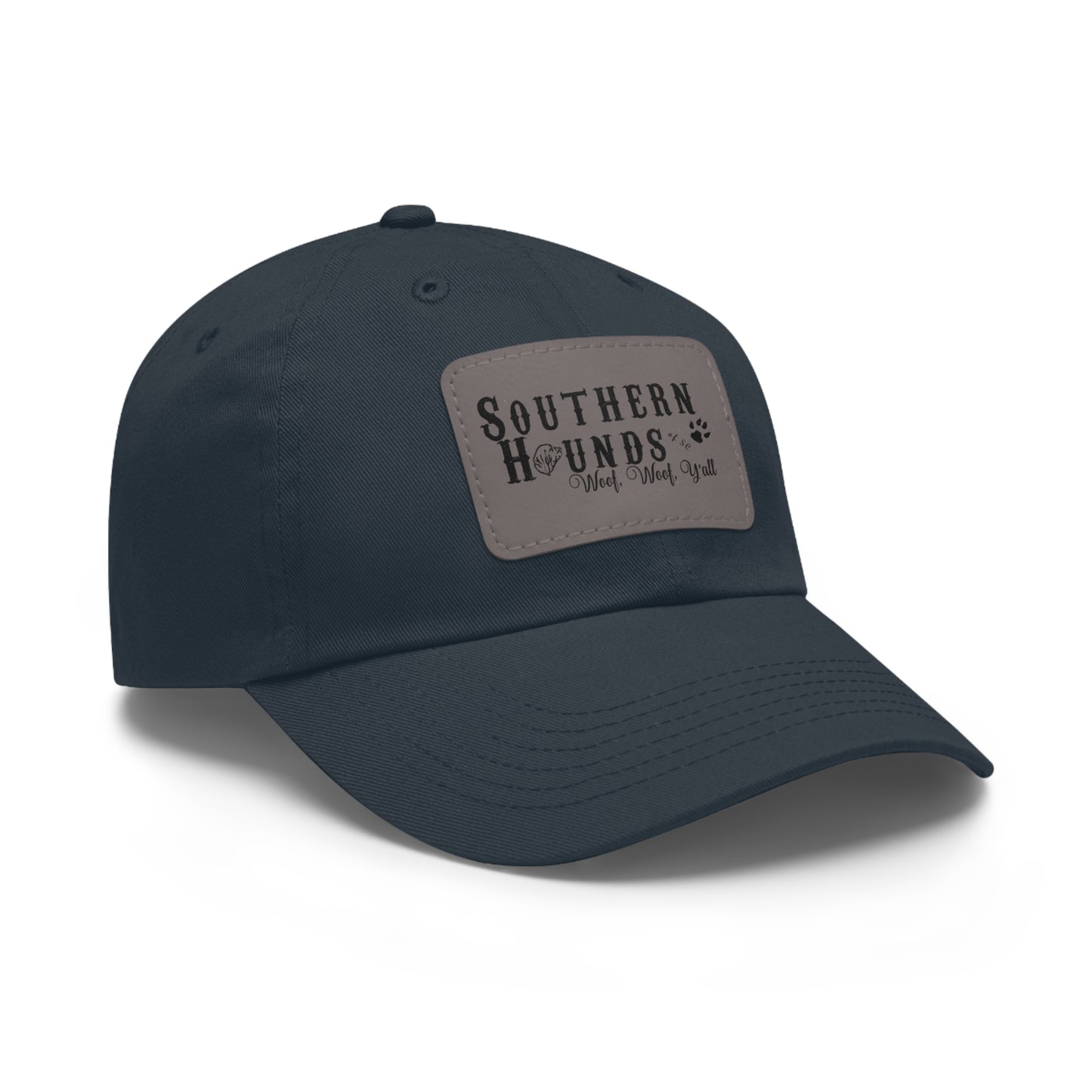 Dad Southern Hounds Hat with Leather Patch (Rectangle)