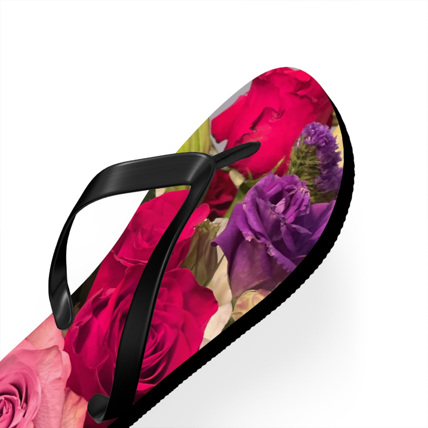 Flip Flops, roses, flowers, red, pink, purple