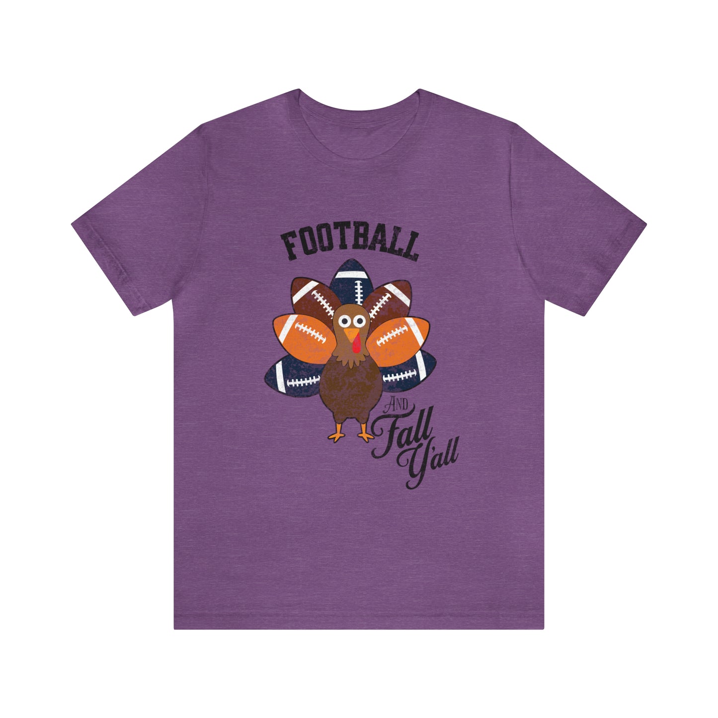 Vintage Dark Blue and Orange Football and Fall Short Sleeve Tee, Football and turkey shirt, Auburn