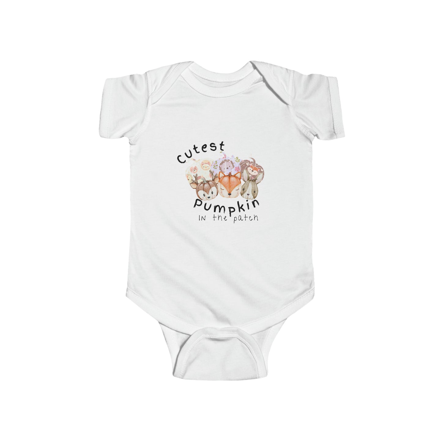 Cutest Pumpkin in the Patch Bodysuit, Cute pumpkin Onesie, Unisex Pumpkin Bodysuit, Fox, Bunny, Deer