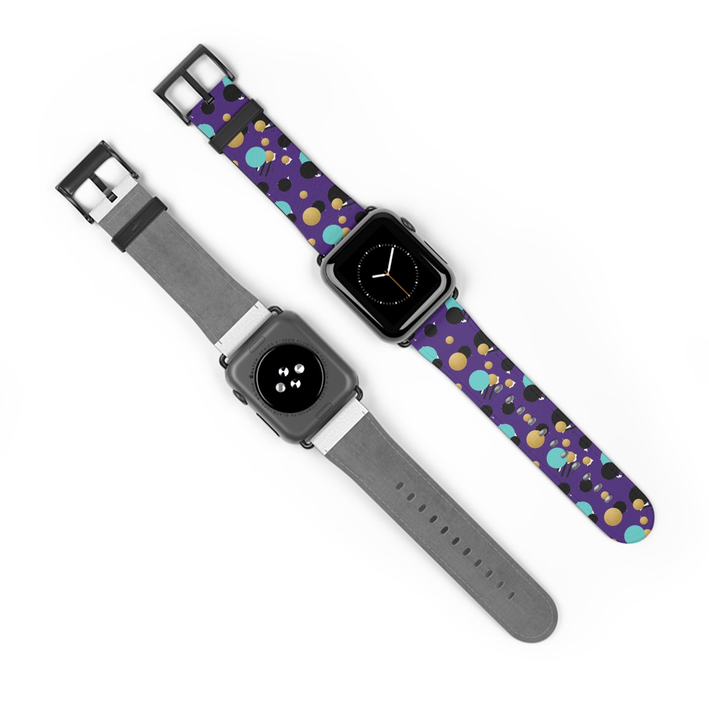 Turquoise Black Gold Polka Dot Purple Apple Watch Band