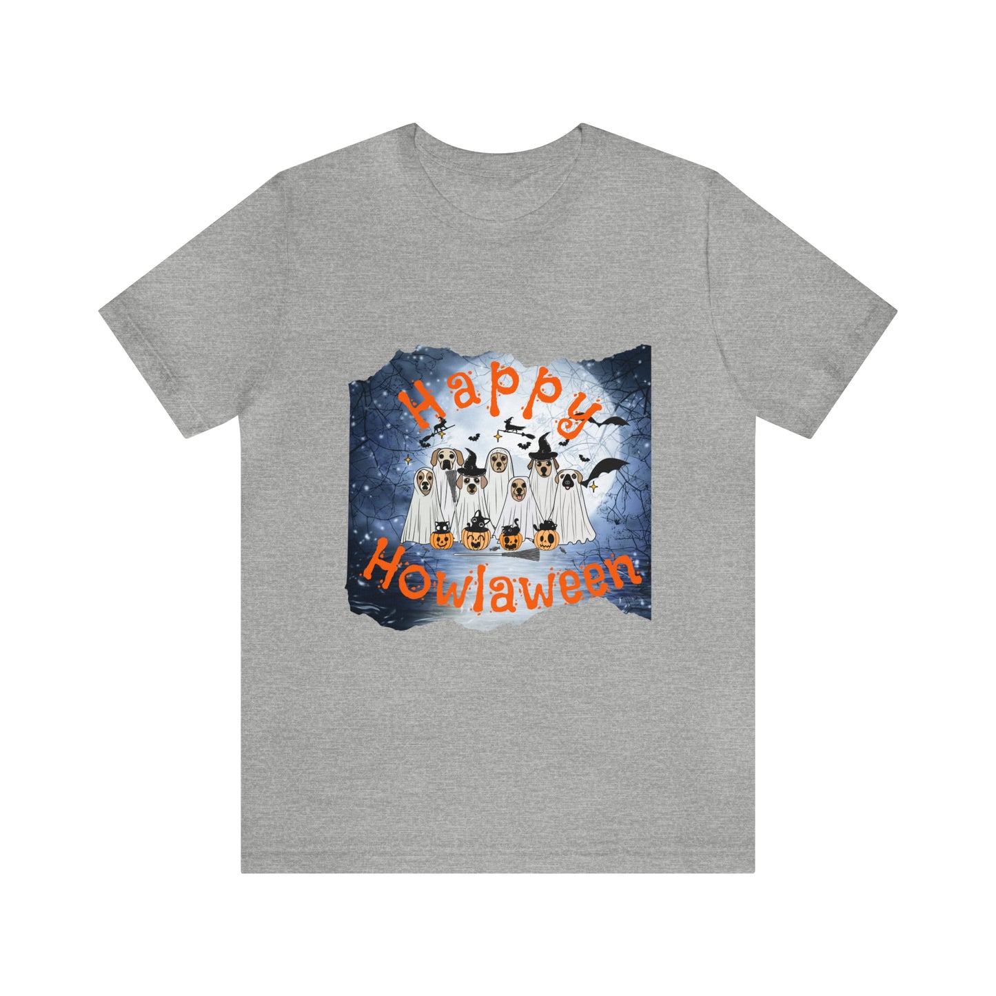 Happy Howlaween Dog Short Sleeve Tee, Halloween shirt