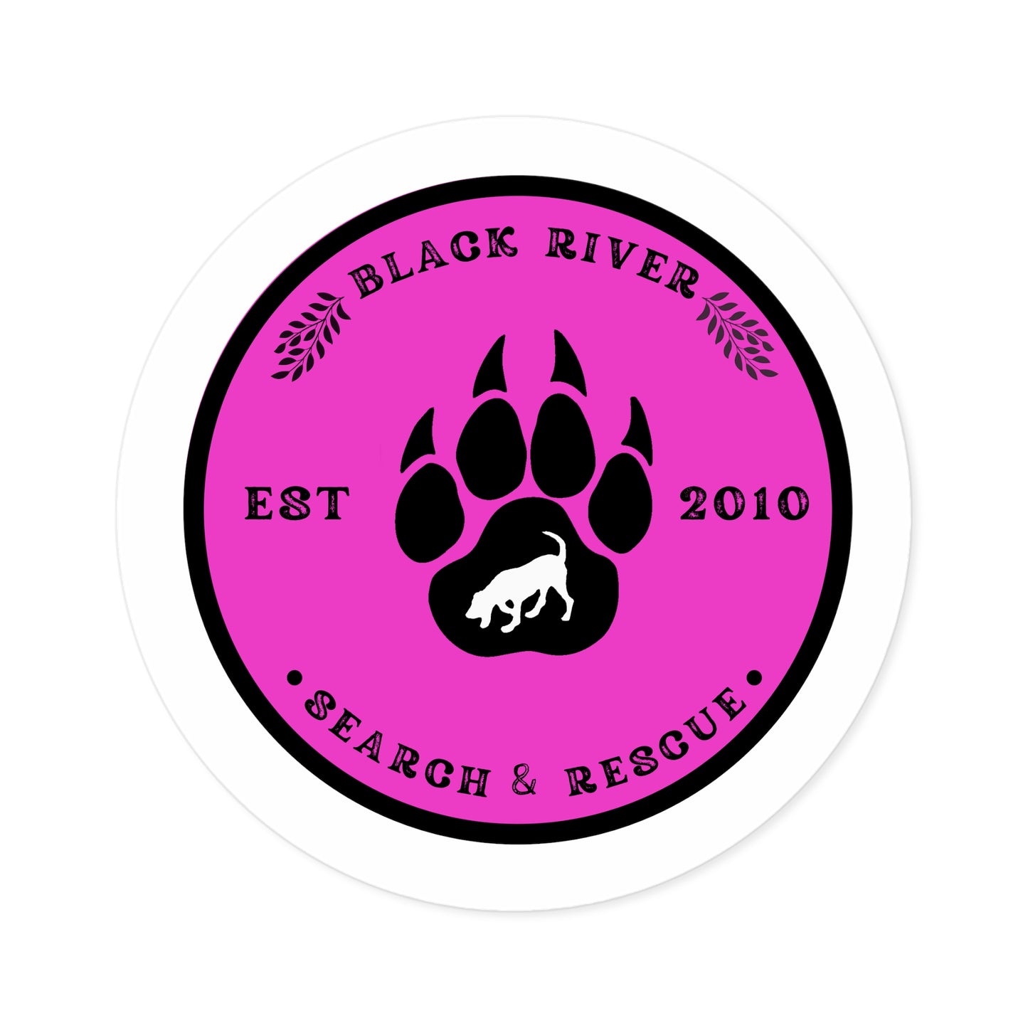 BRSAR Logo Round Stickers, Indoor\Outdoor, Multiple sizes, Dark Pink