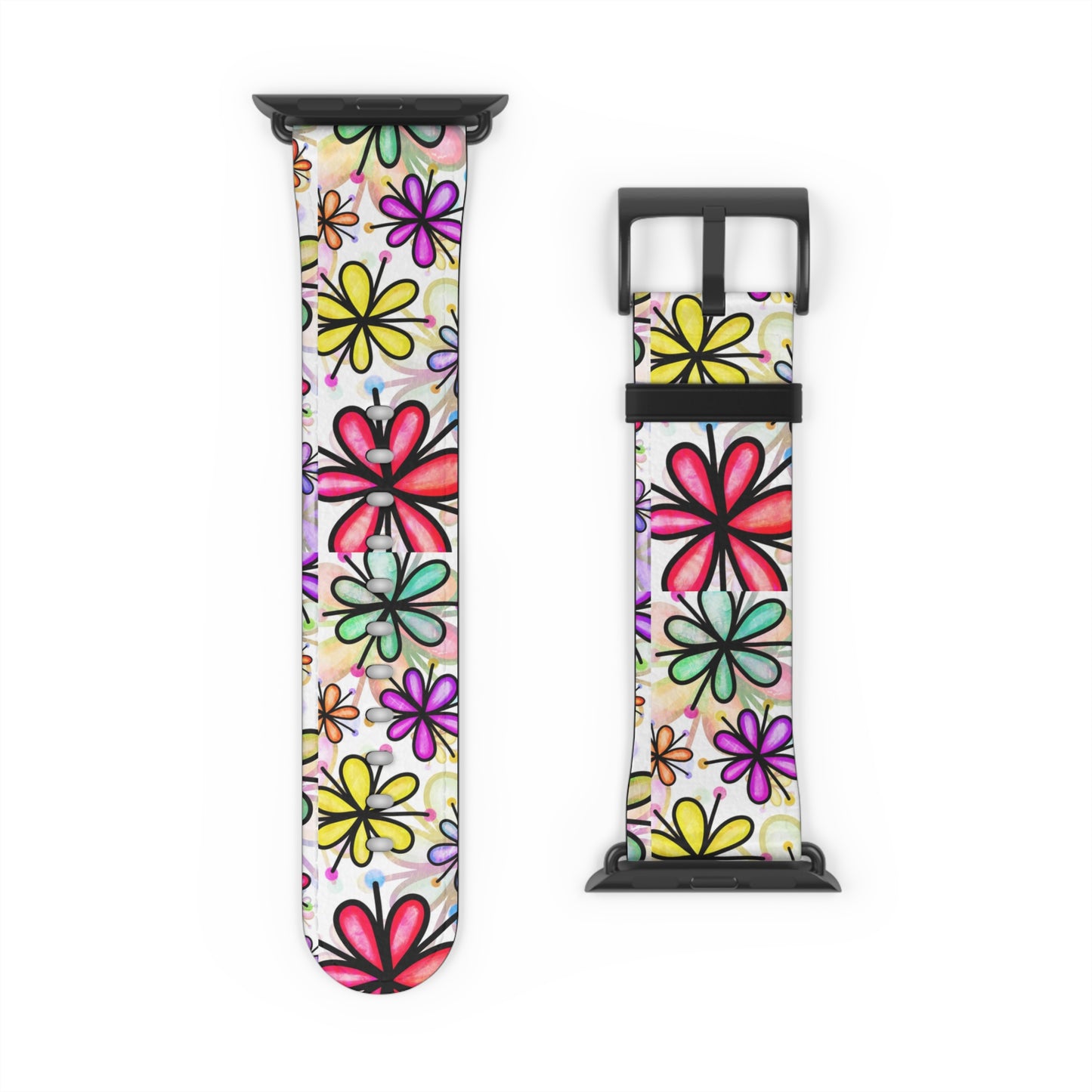 Retro flower multicolor Apple Watch Band floral