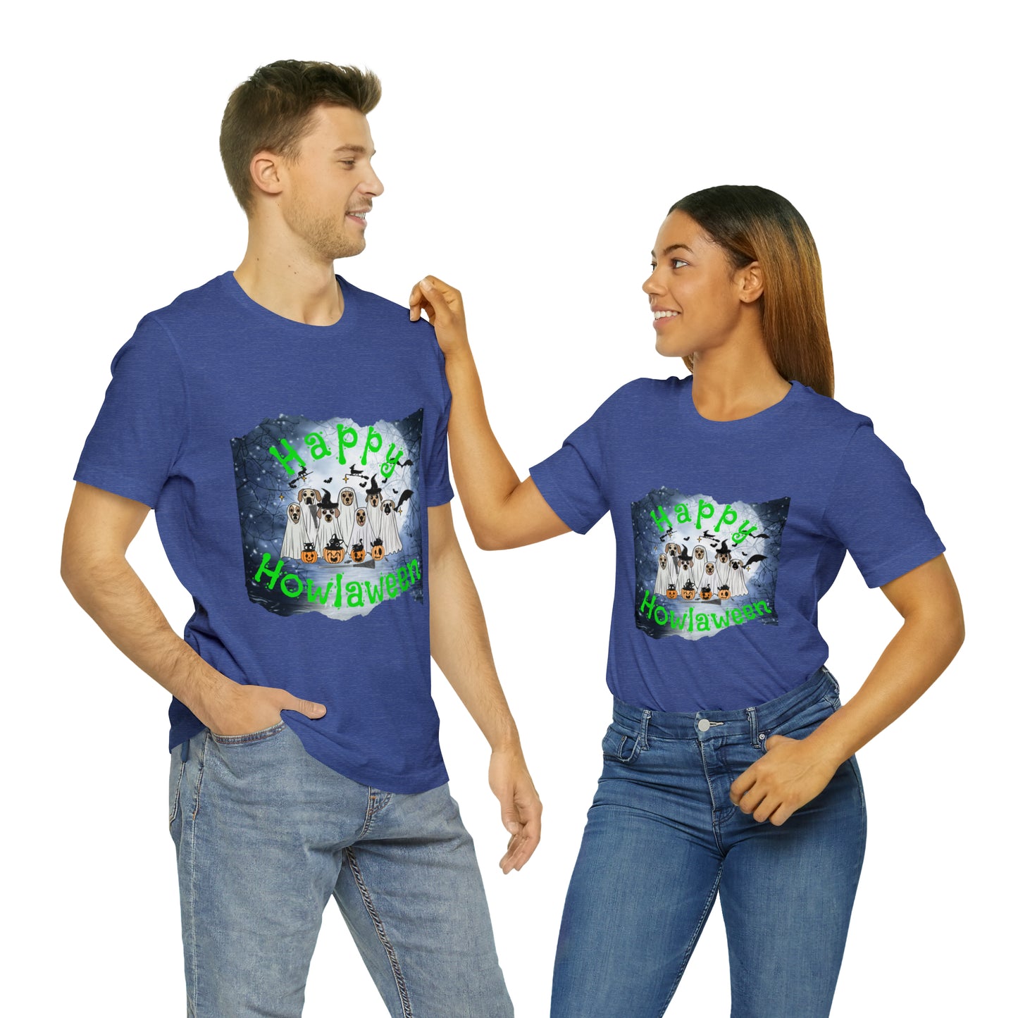 Happy Howlaween Dog Green Short Sleeve Tee, Halloween shirt