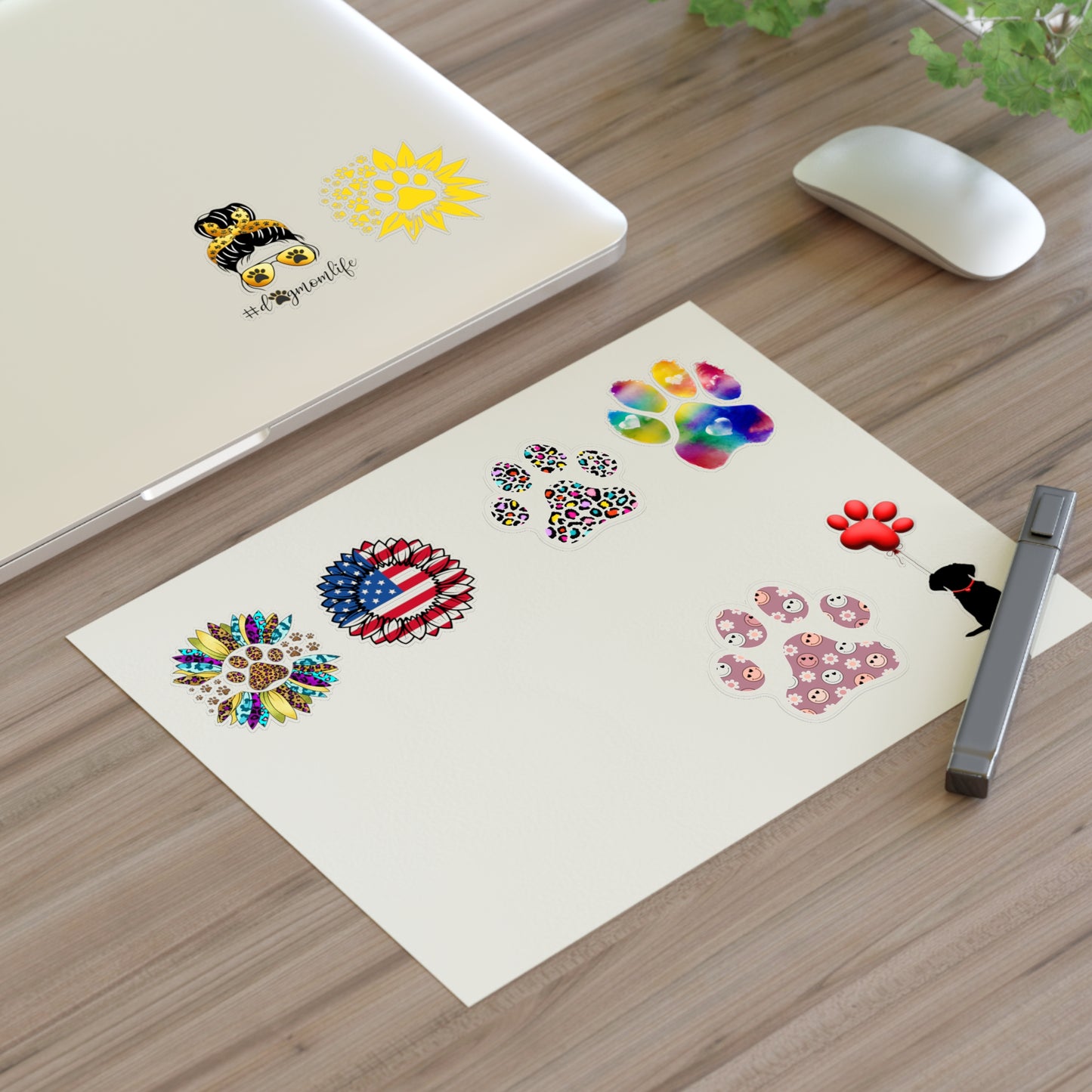 Dog Paw and Sunflower Sticker Sheets