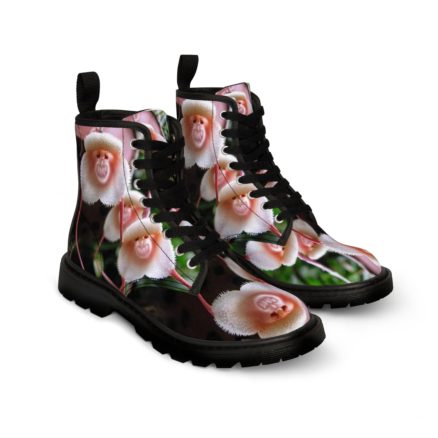 Women's Canvas Boots, Orchids, Monkeys, Flowers