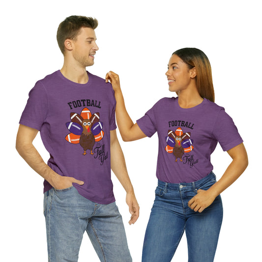 Vintage Purple and Orange Football Short Sleeve Tee, Football and turkey shirt, Clemson