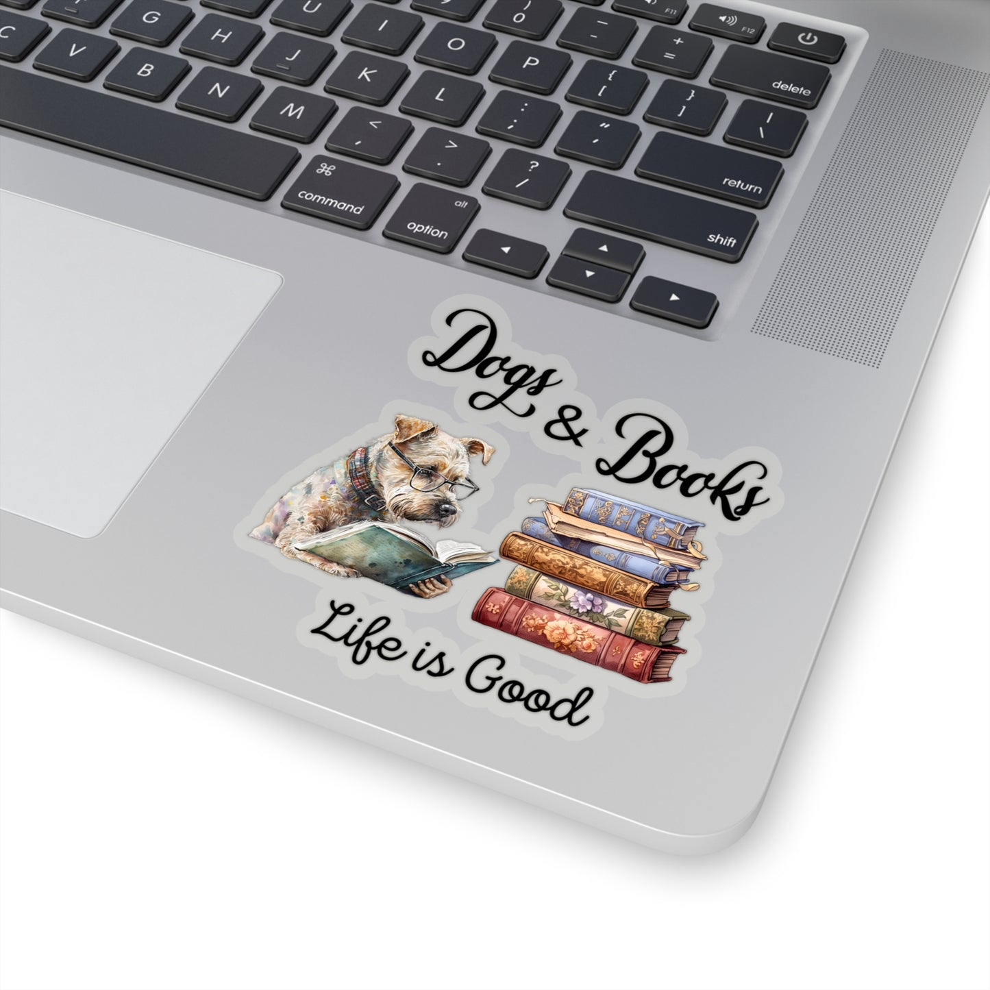 Dogs and Books Kiss-Cut Stickers Terrier Mix