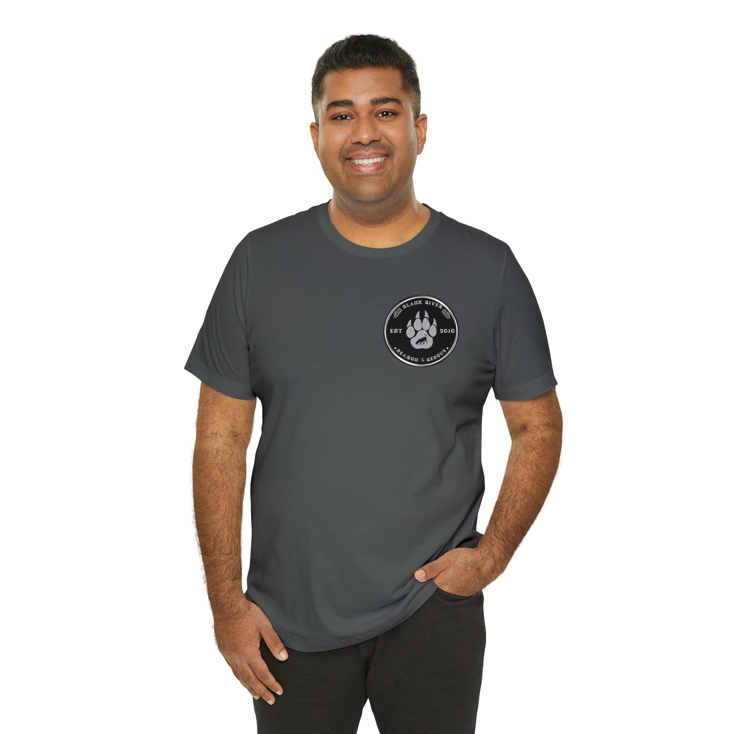 Black River Search & Rescue Logo Black Unisex Jersey Short Sleeve Tee