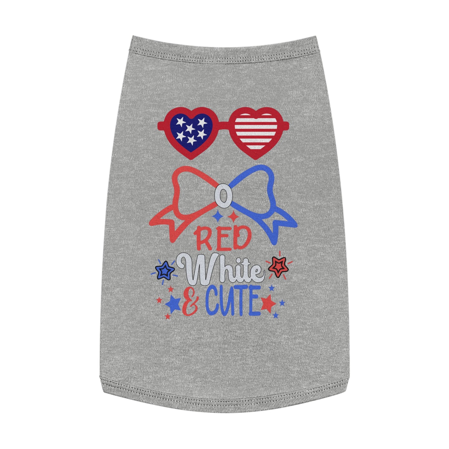 Patriotic Pet shirt 4th of July Red White and Cute Sunglasses