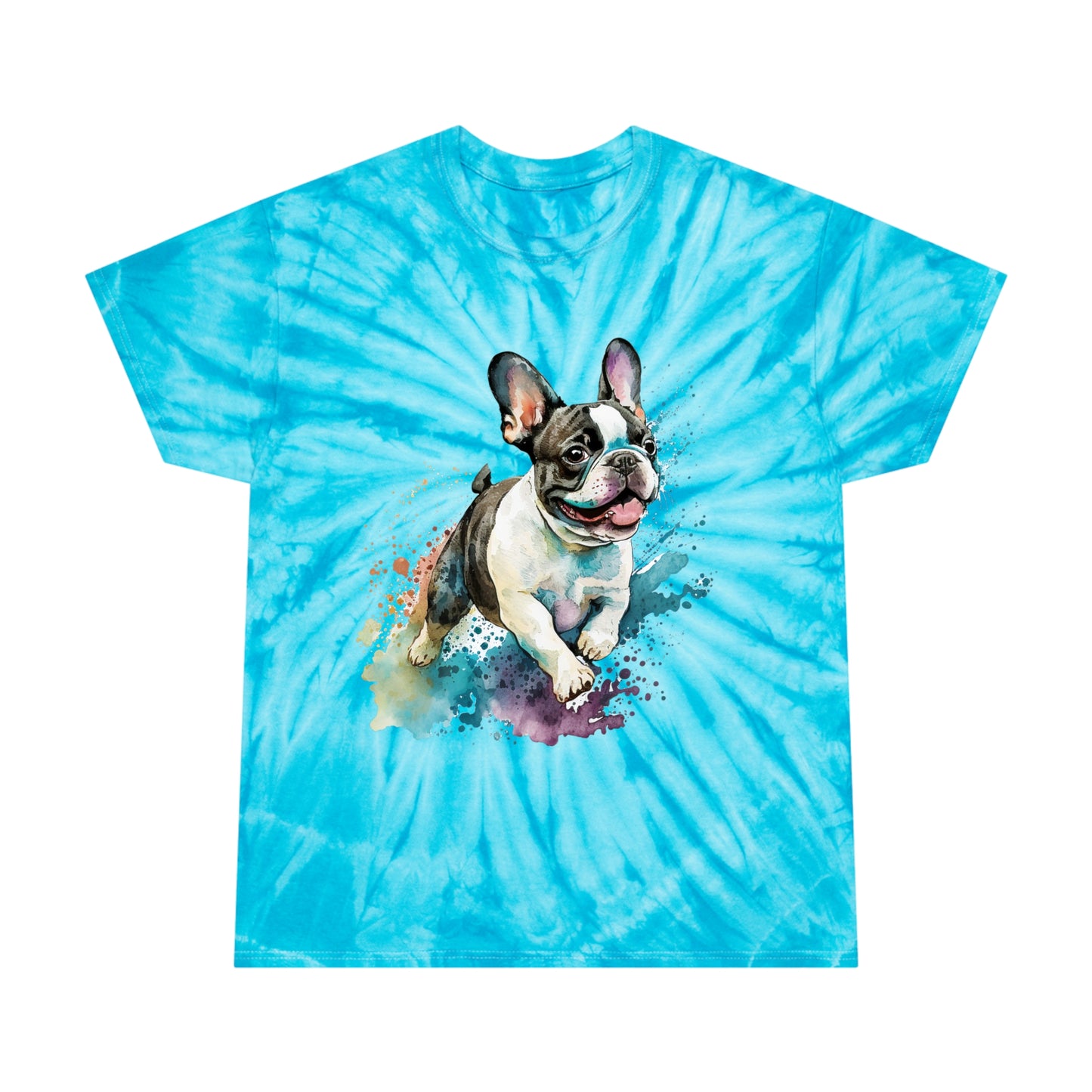 French Bulldog pawprint Love Tie-Dye Tee, Cyclone