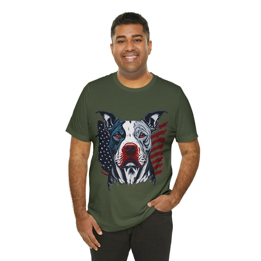 Pit bull 4th of July Unisex Jersey Short Sleeve Tee Patriotic