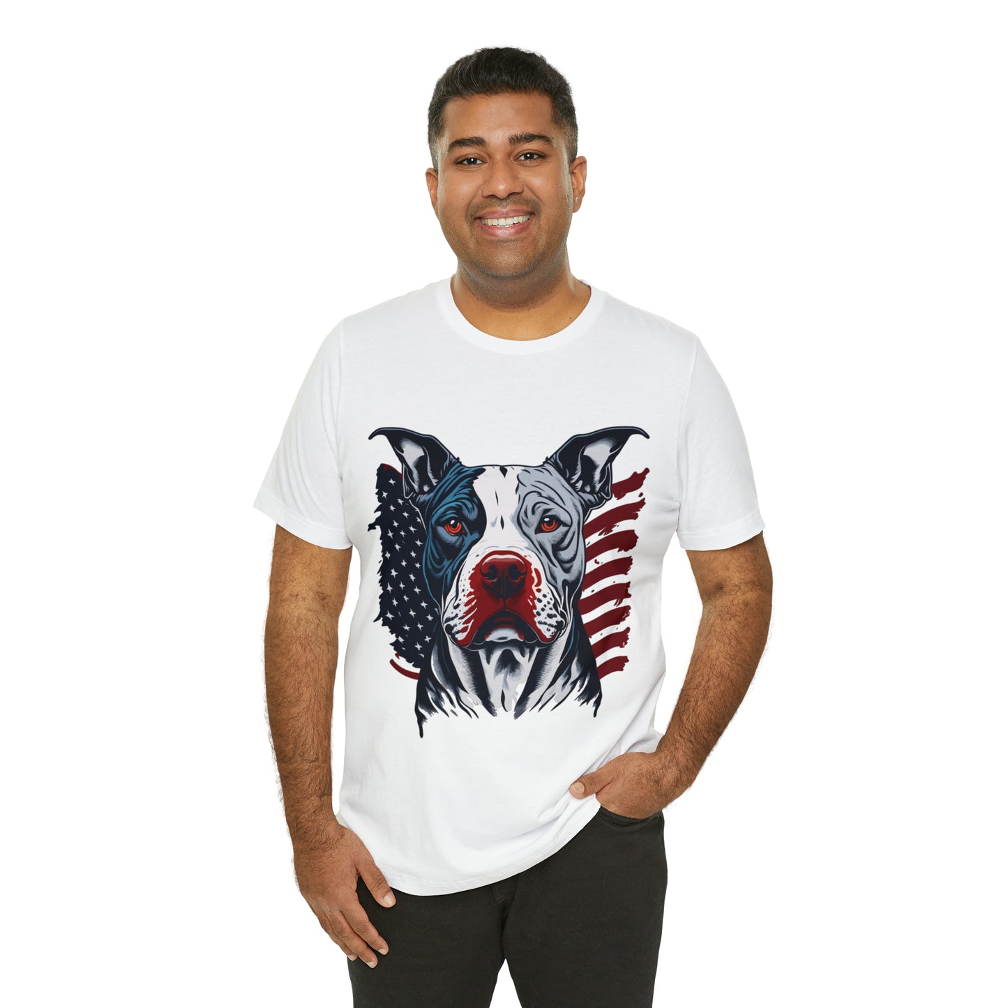 Pit bull 4th of July Unisex Jersey Short Sleeve Tee Patriotic