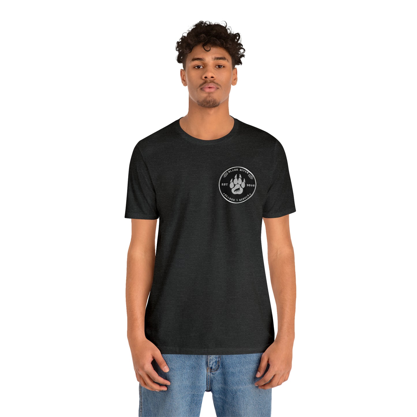 Black River Search & Rescue Logo Black Unisex Jersey Short Sleeve Tee