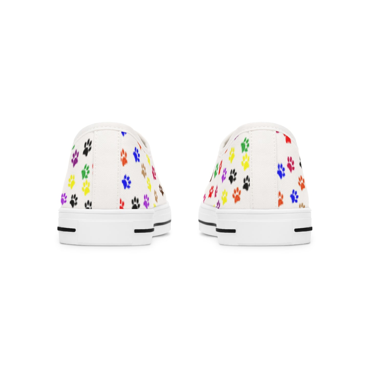 Women's Low Top Sneakers, Dog, Pawprints, Multicolor