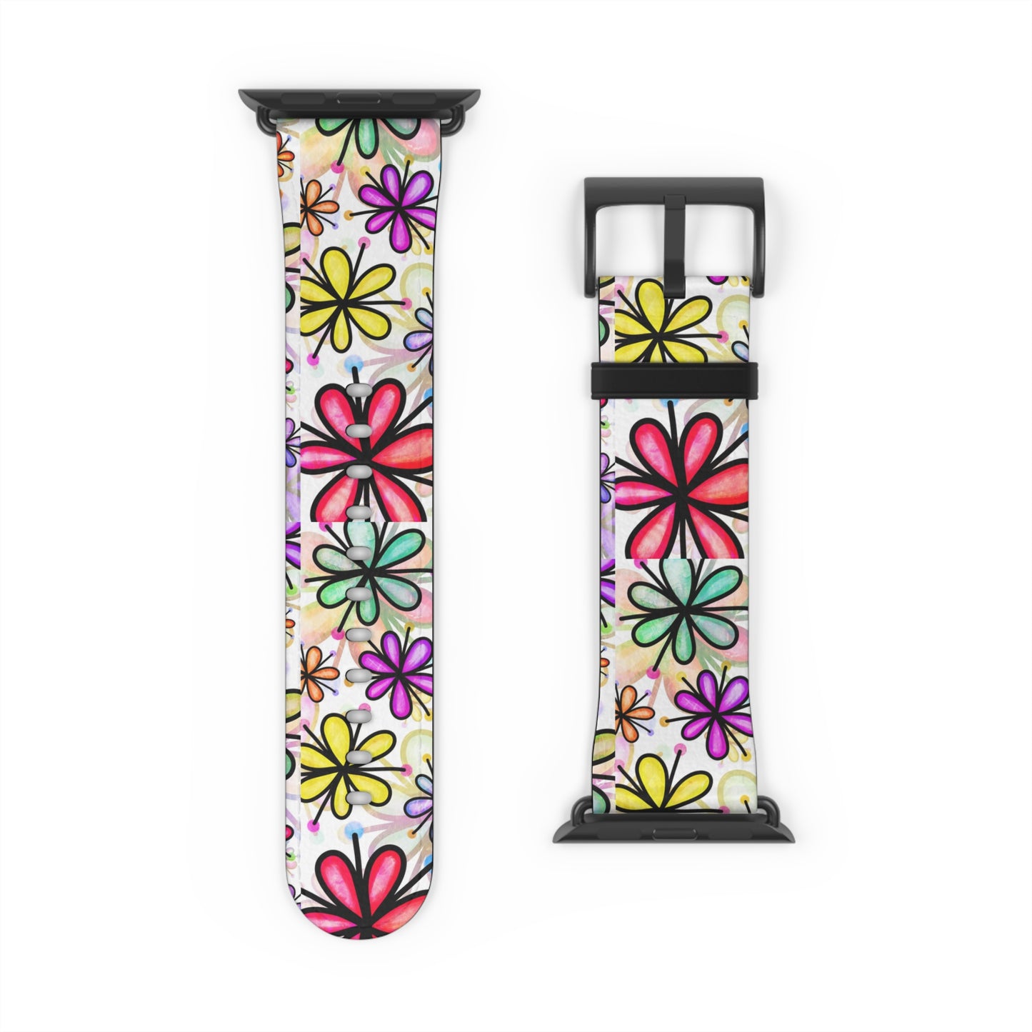 Retro flower multicolor Apple Watch Band floral