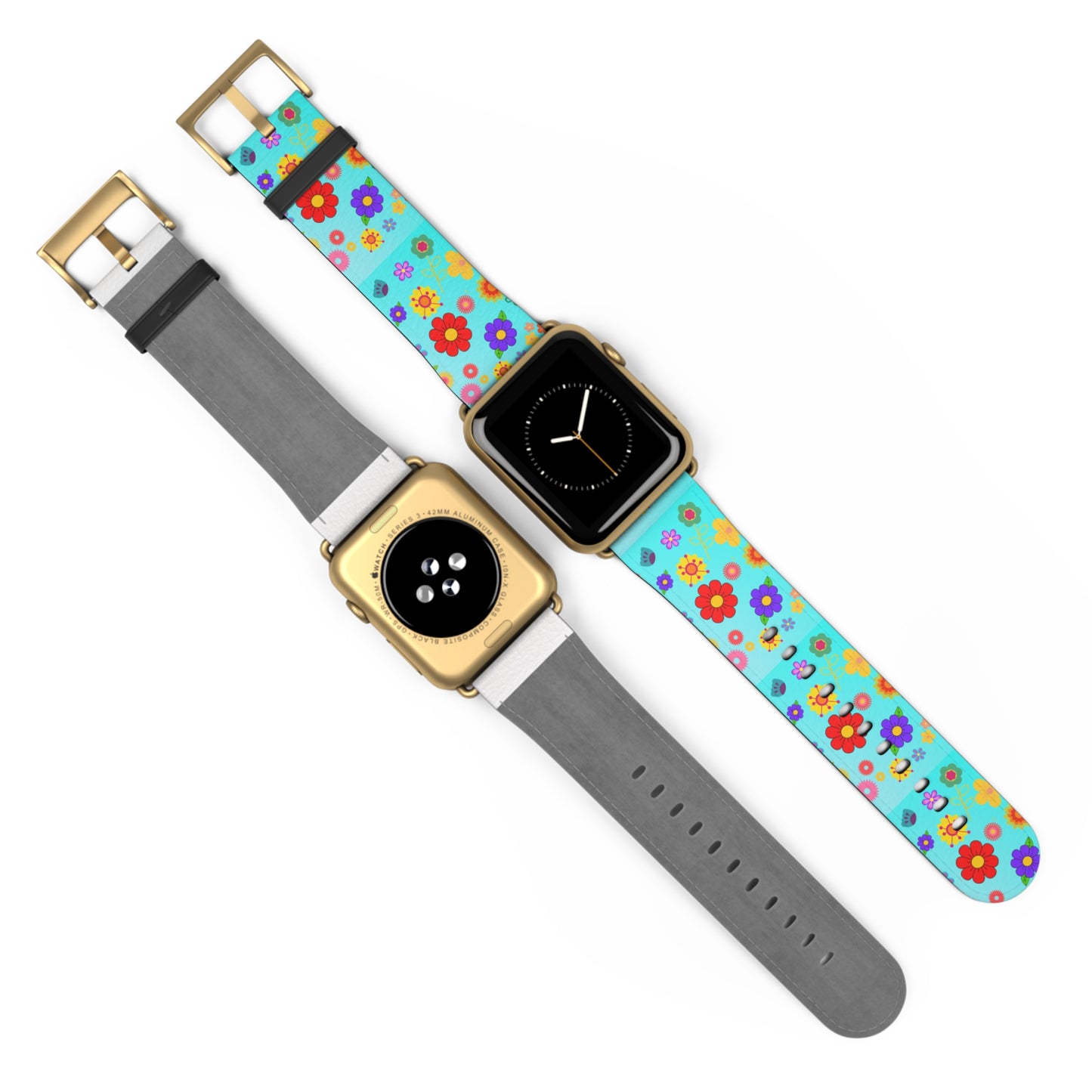 Retro Floral Turquoise Apple Watch Band