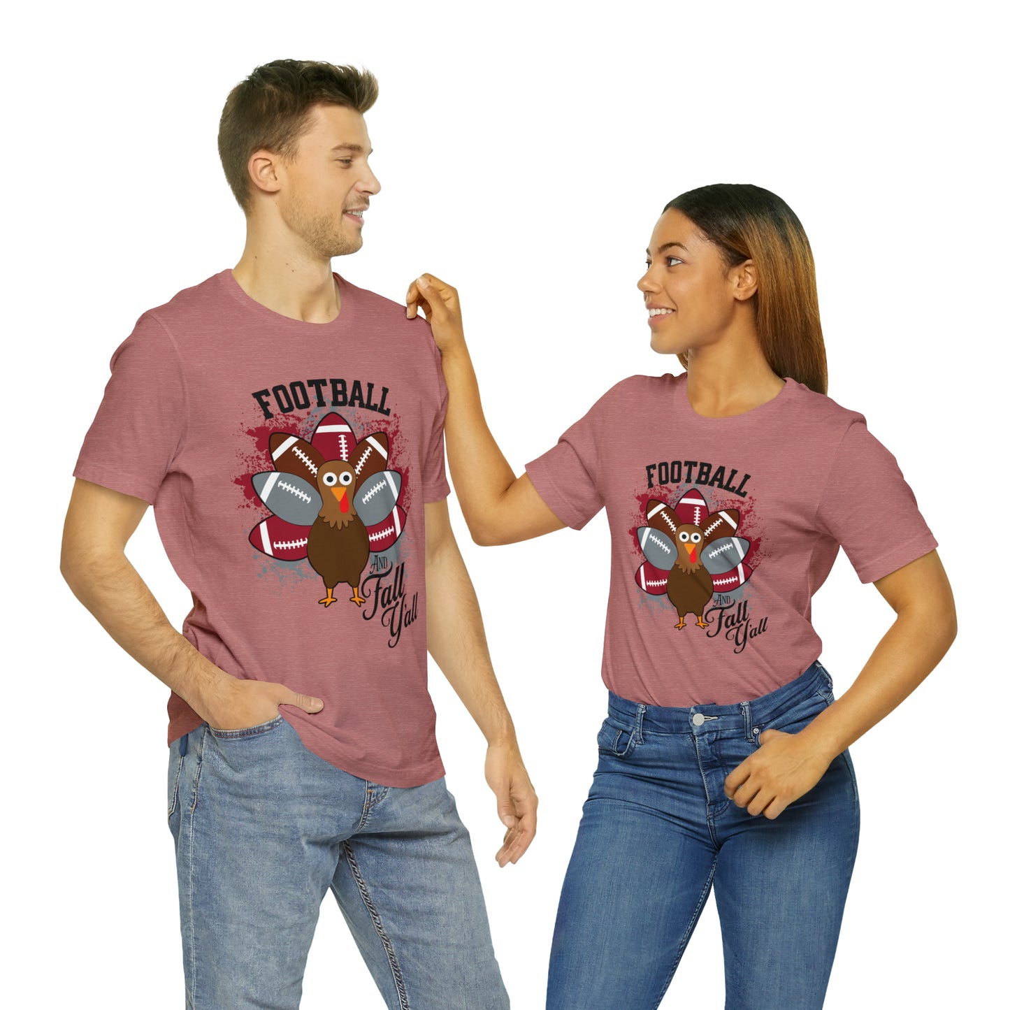 Custom Crimson and Gray Football and Fall Short Sleeve Tee, Football and turkey shirt, Alabama