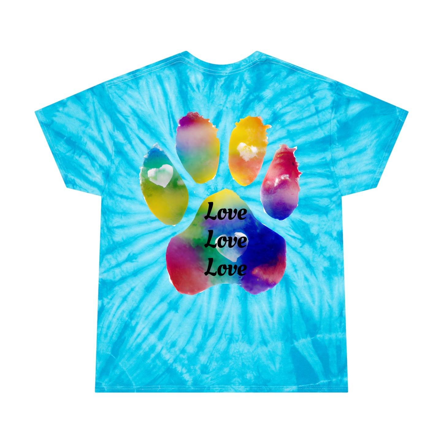 German Shepard pawprint Love Tie-Dye Tee, Cyclone
