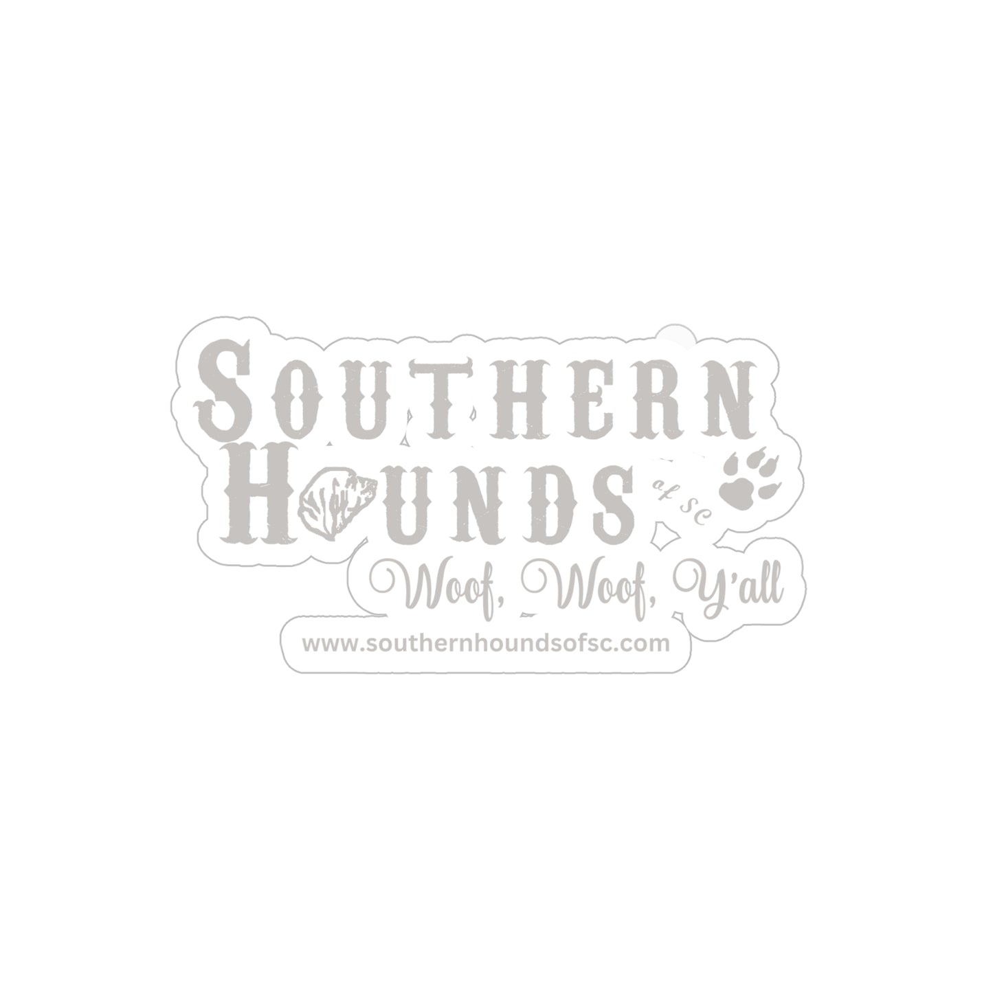 Southern Hounds Transparent Outdoor Stickers, Die-Cut, 1pcs, Light Grey