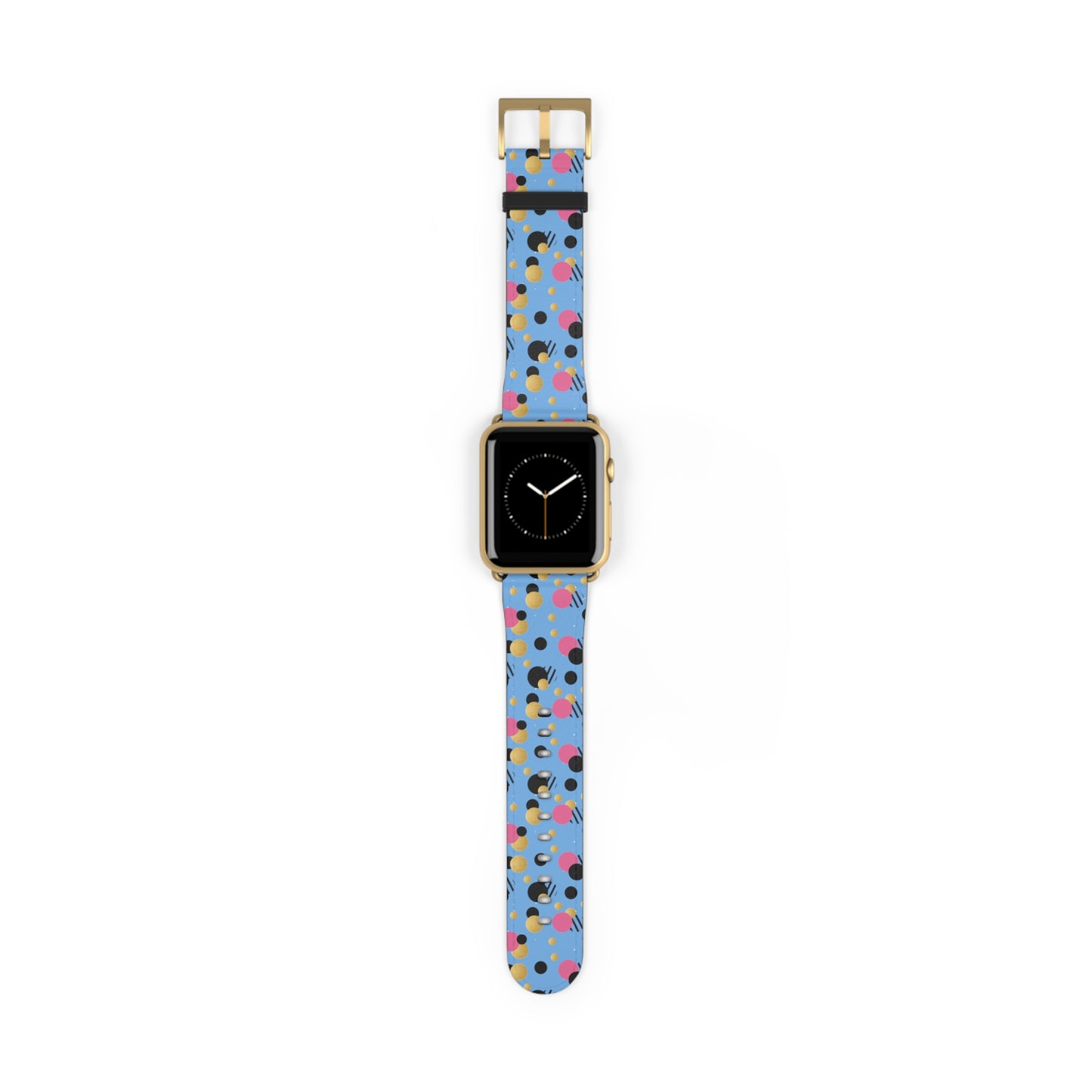 Pink Black Gold Polka Dot light Blue Apple Watch Band