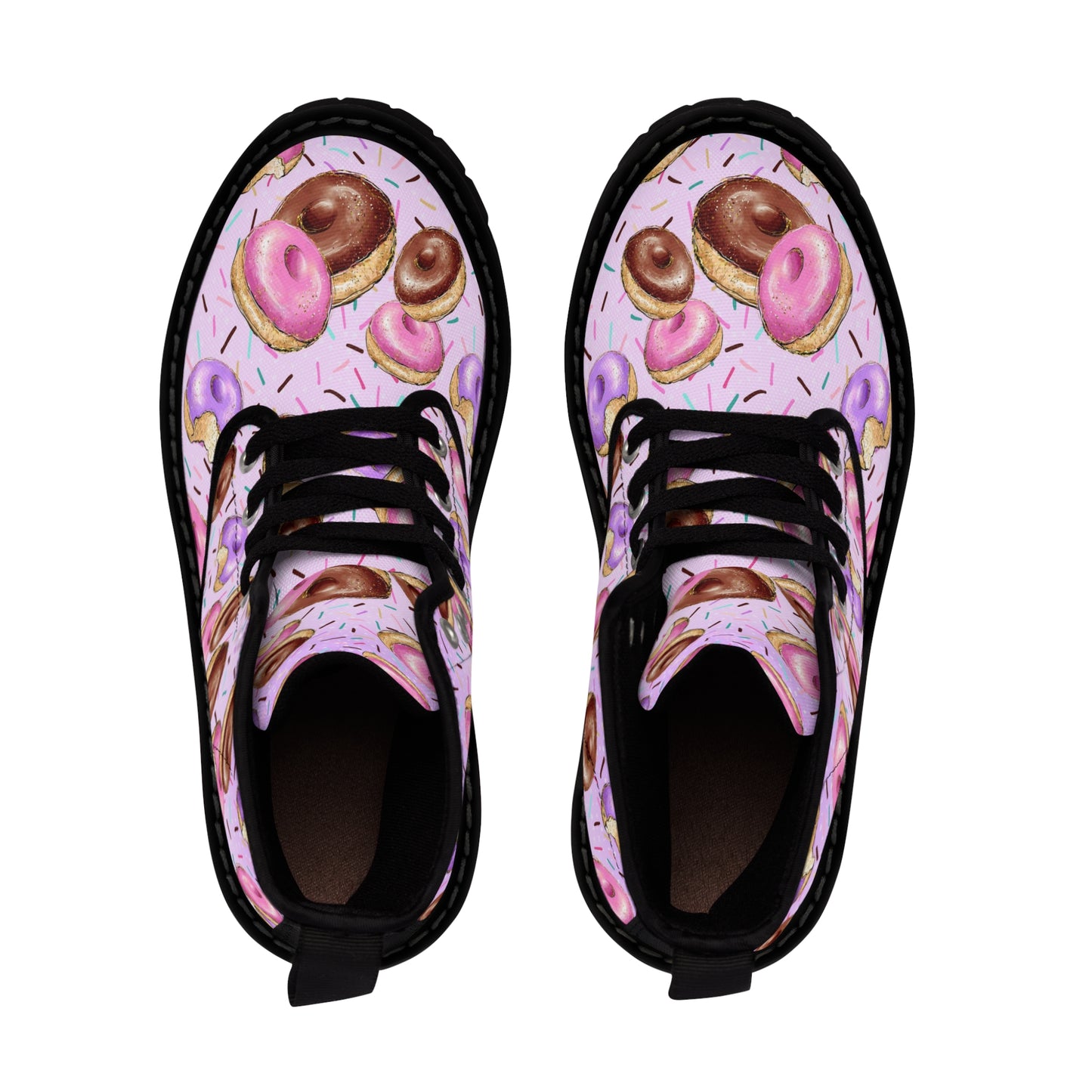 Donut Pink Women's Canvas Boots