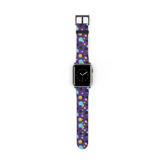 Turquoise Black Gold Polka Dot Purple Apple Watch Band