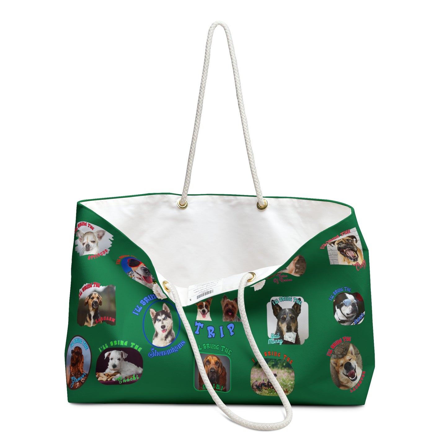 Dog Tote Bag, Tote Bag, Funny Dog Tote, Dogs, Shoulder bag, Shopper, Dog lover gift, Weekender bag, Tote bag for Women, Green