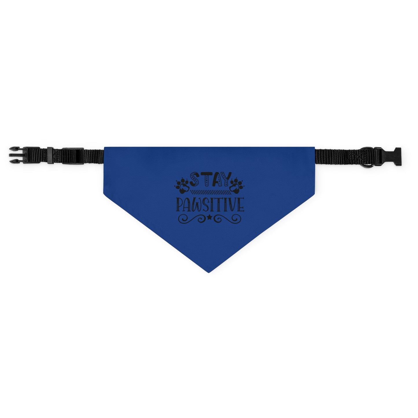 Pet Bandana Collar, Stay Pawsitive, Dark Blue