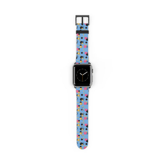 Pink Black Gold Polka Dot light Blue Apple Watch Band