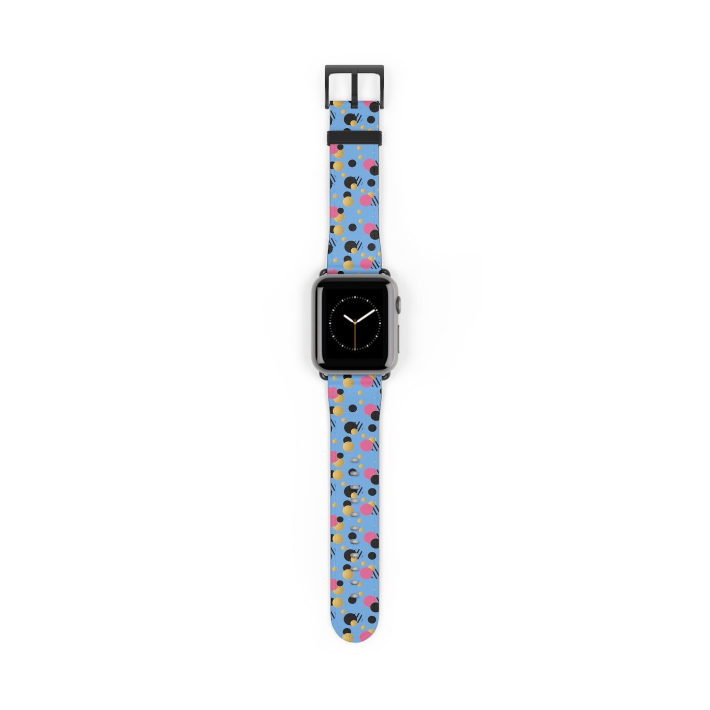 Pink Black Gold Polka Dot light Blue Apple Watch Band
