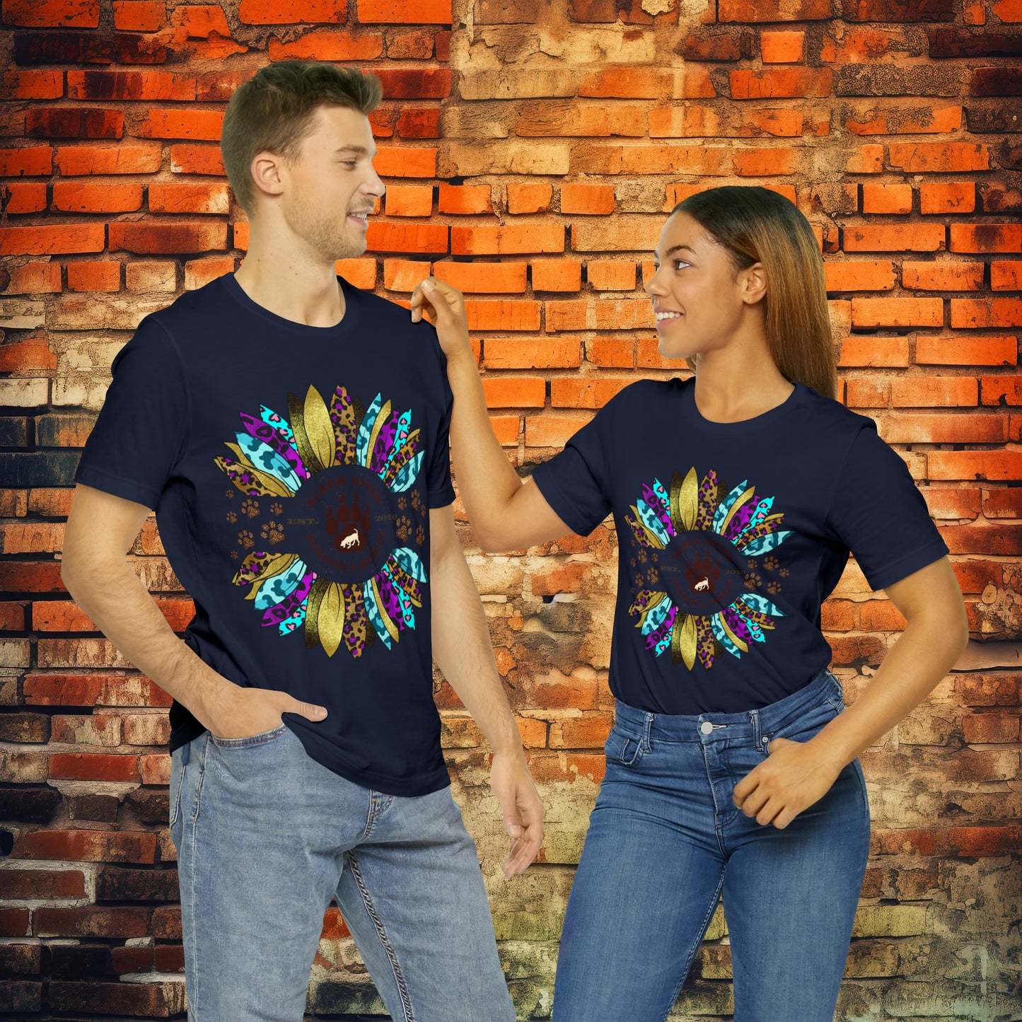 Black River Search & Rescue Logo Multicolor Sunflower Unisex Jersey Short Sleeve Tee