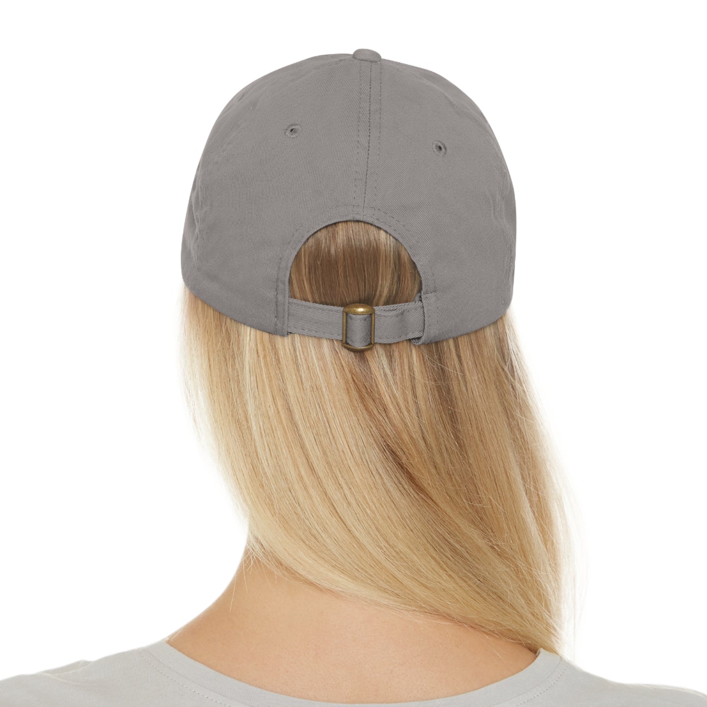 Unisex Hat with Leather Patch (Round), Black River Search & Rescue Logo, black & white patch