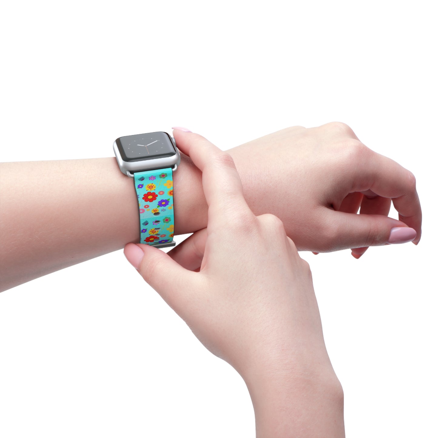 Retro Floral Turquoise Apple Watch Band